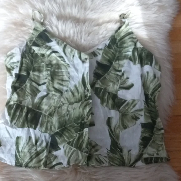 H&M Printed Linen Button Tank sz L - Picture 4 of 9